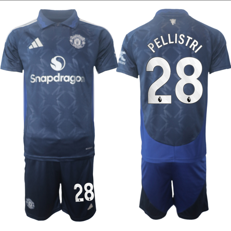 Men 2024-2025 Club Manchester United away blue #28 Soccer Jersey->->Soccer Club Jersey